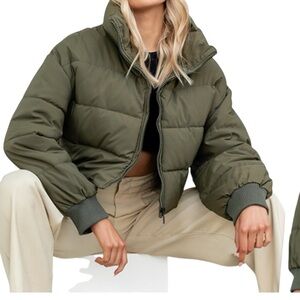 ONE&ONLY  Olive Green Women's Puffer Jacket